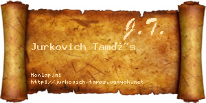 Jurkovich Tamás névjegykártya